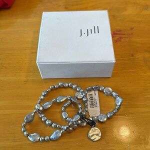 J.Jill set of 3 silver, stretch bracelets. New with tag.